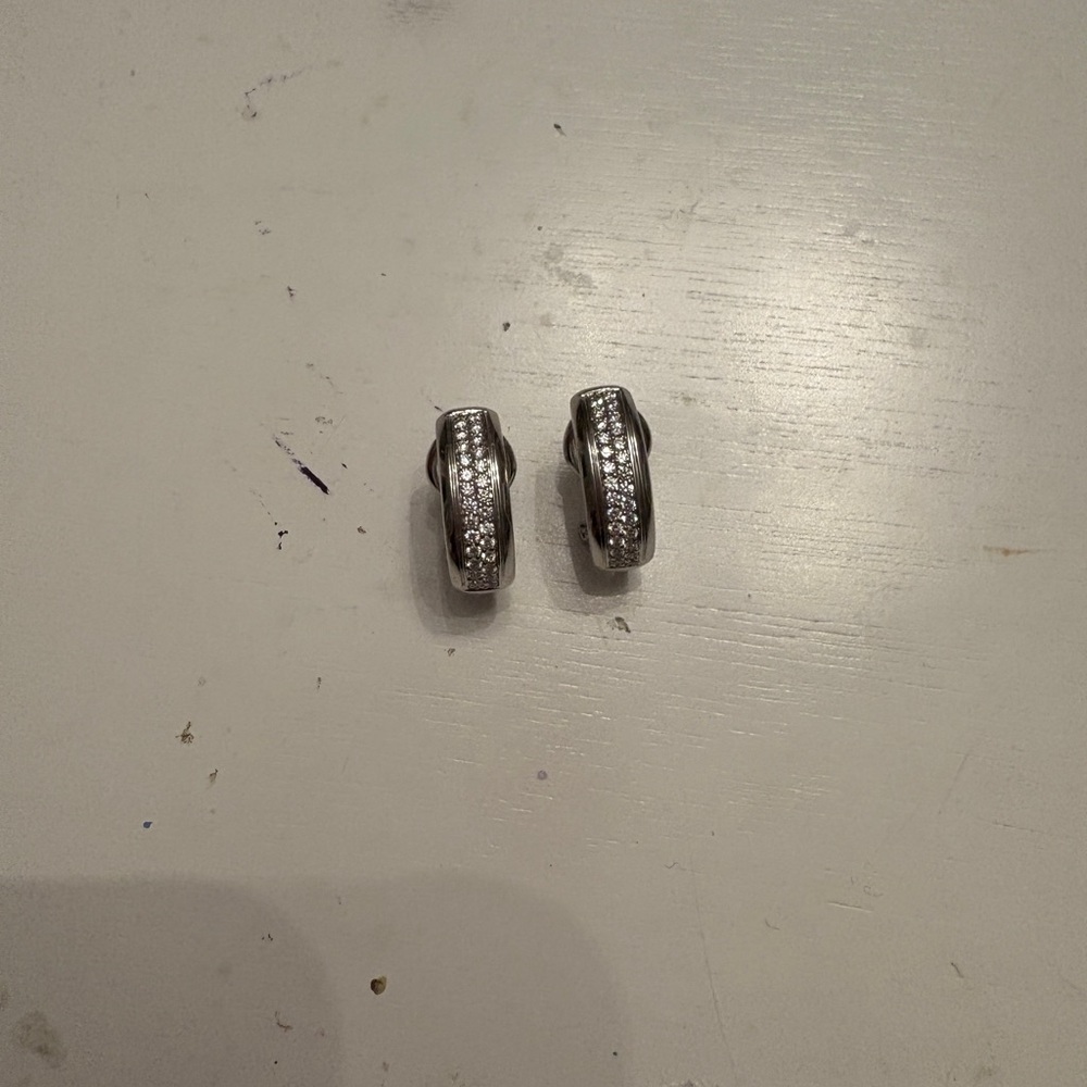 14K White Gold Hoop Earrings